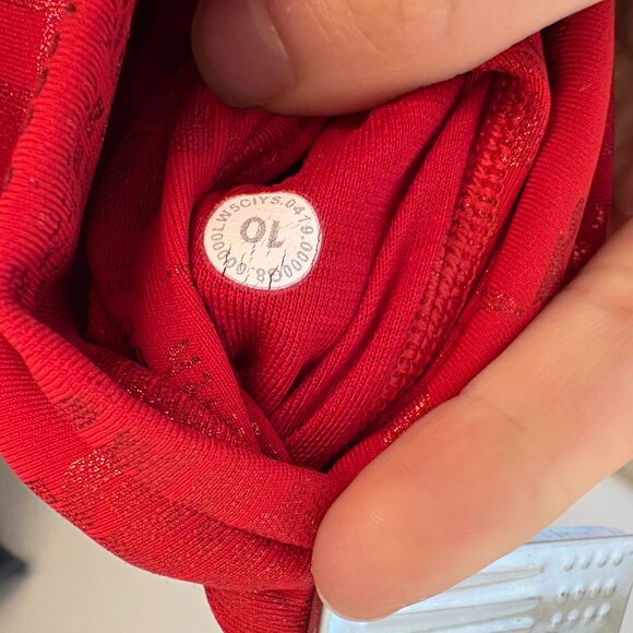 Lululemon Limited Edition Red Logo Leggings Size 10 - Picture 4 of 4
